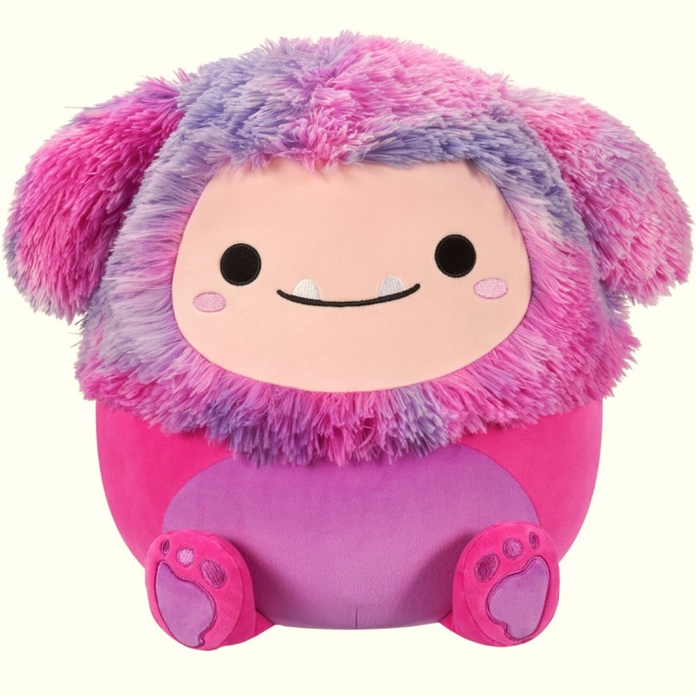 Squishmallows Original 7.5-Inch Woxie Magenta Bigfoot with Tie-Dye Mane